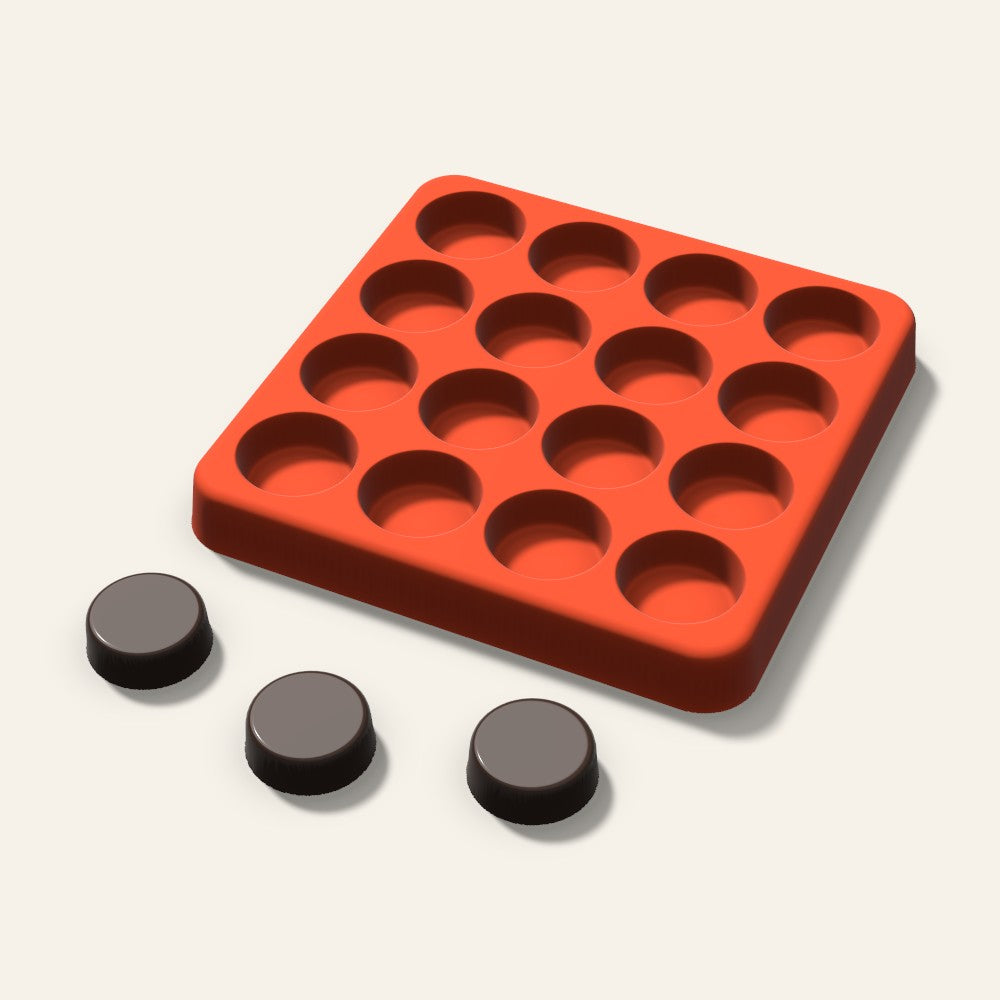 Round Gummy Mold, 0.75 Inch, 16 Cavity, 3D render