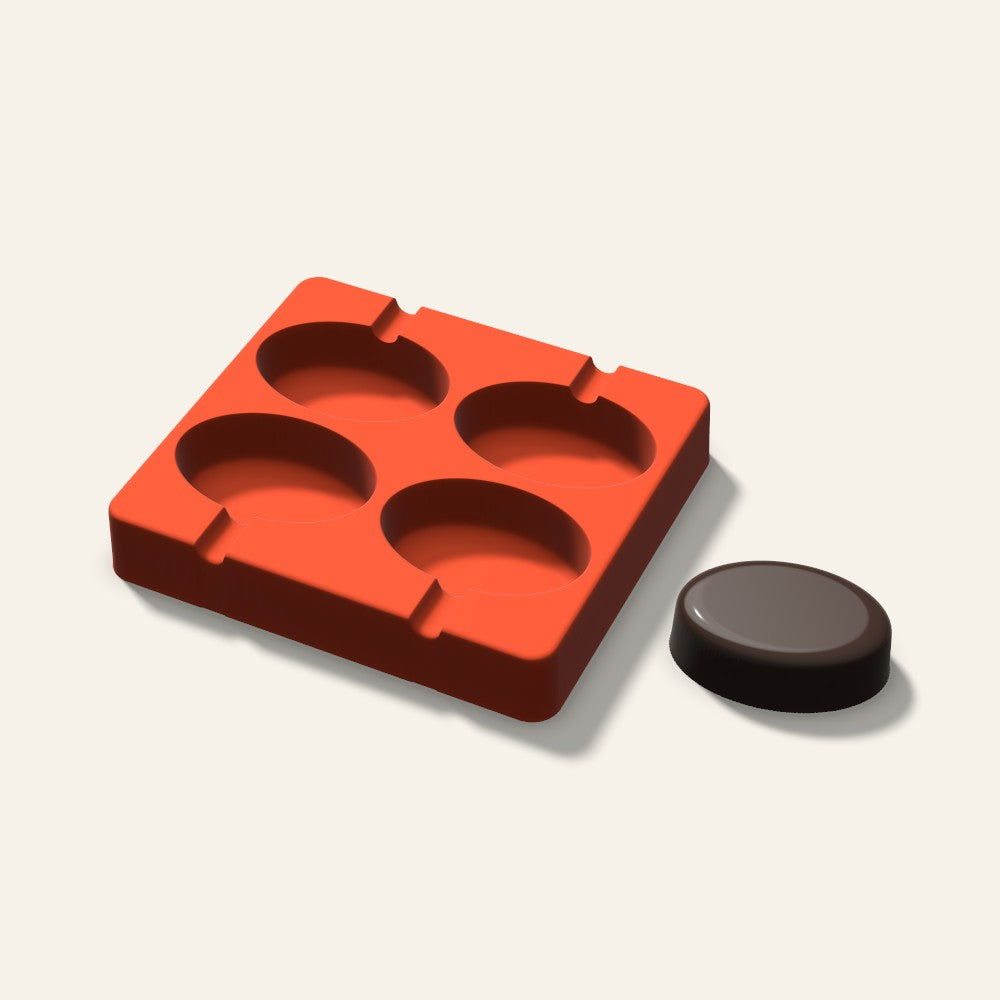 Oval Tall Cakesicle Mold, 2.5 Inch, 4 Cavity, 3D render