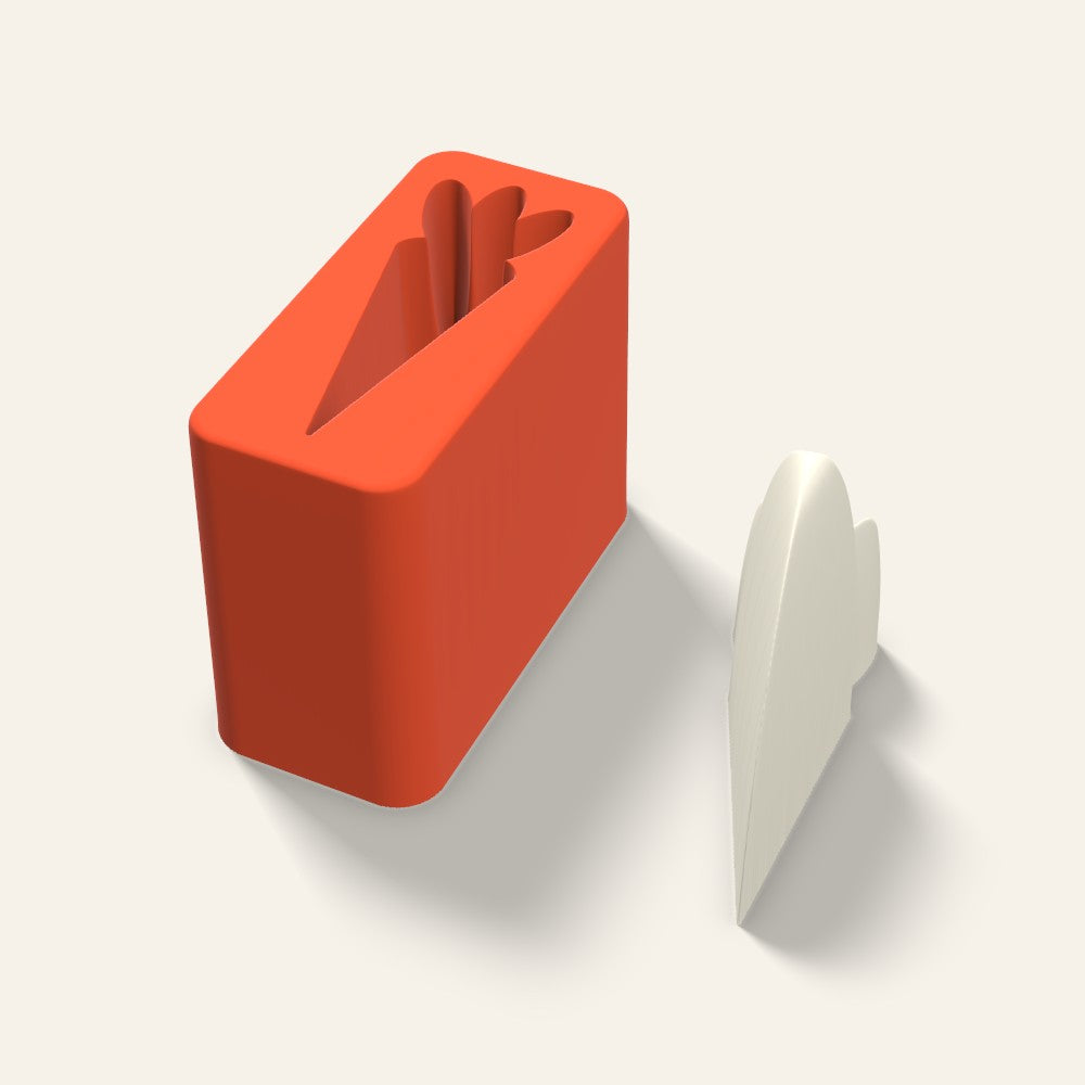 Carrot Candle Mold, 3 x 2.5 Inch, 3D render