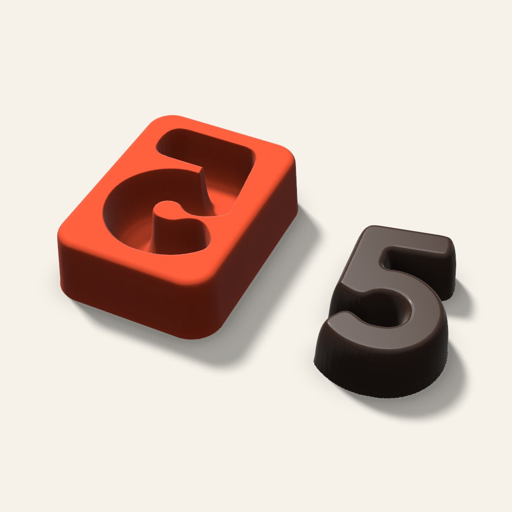 Number 5 Mold, 2 Inch, 3D render