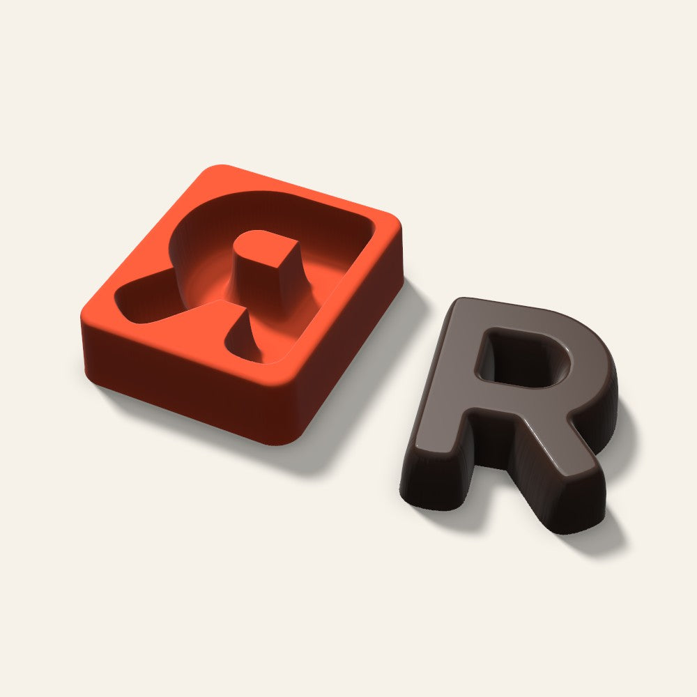Letter R Mold, 3 Inch, 3D render
