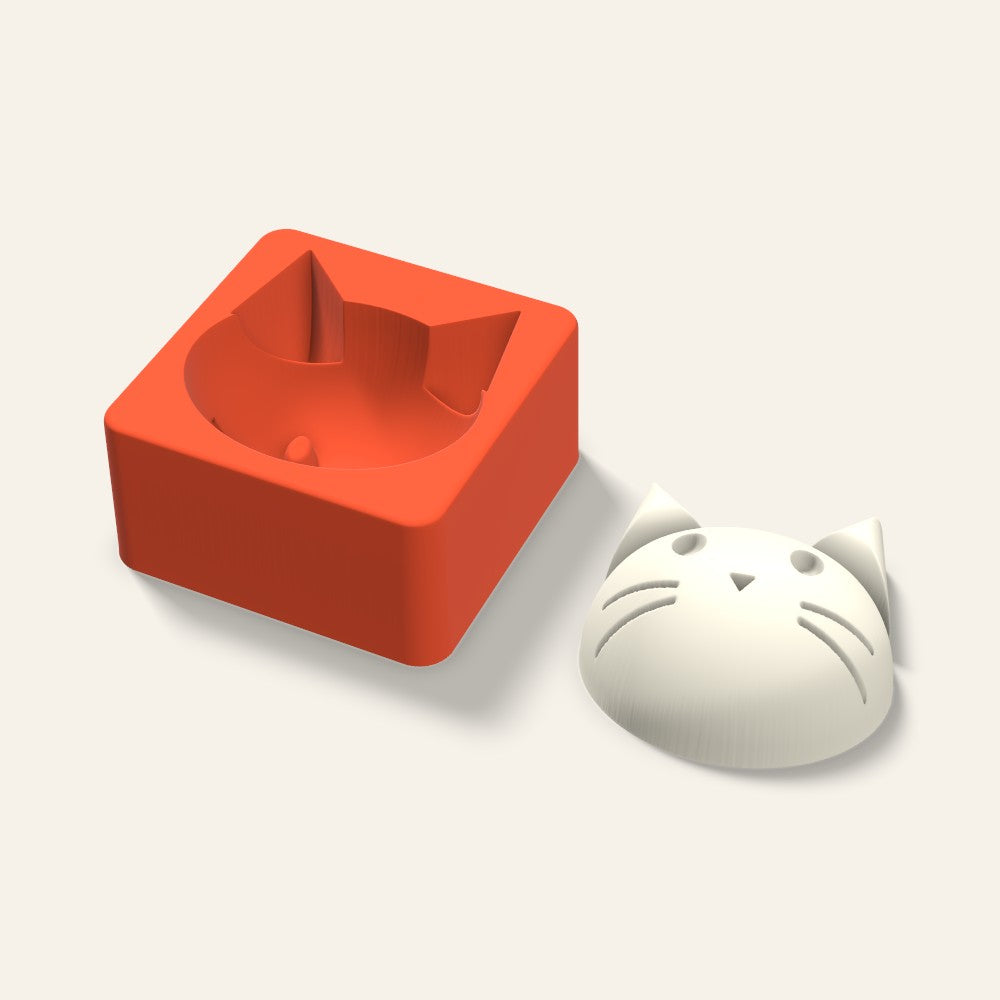 Cat Candle Mold, 3 x 1.5 Inch, 3D render