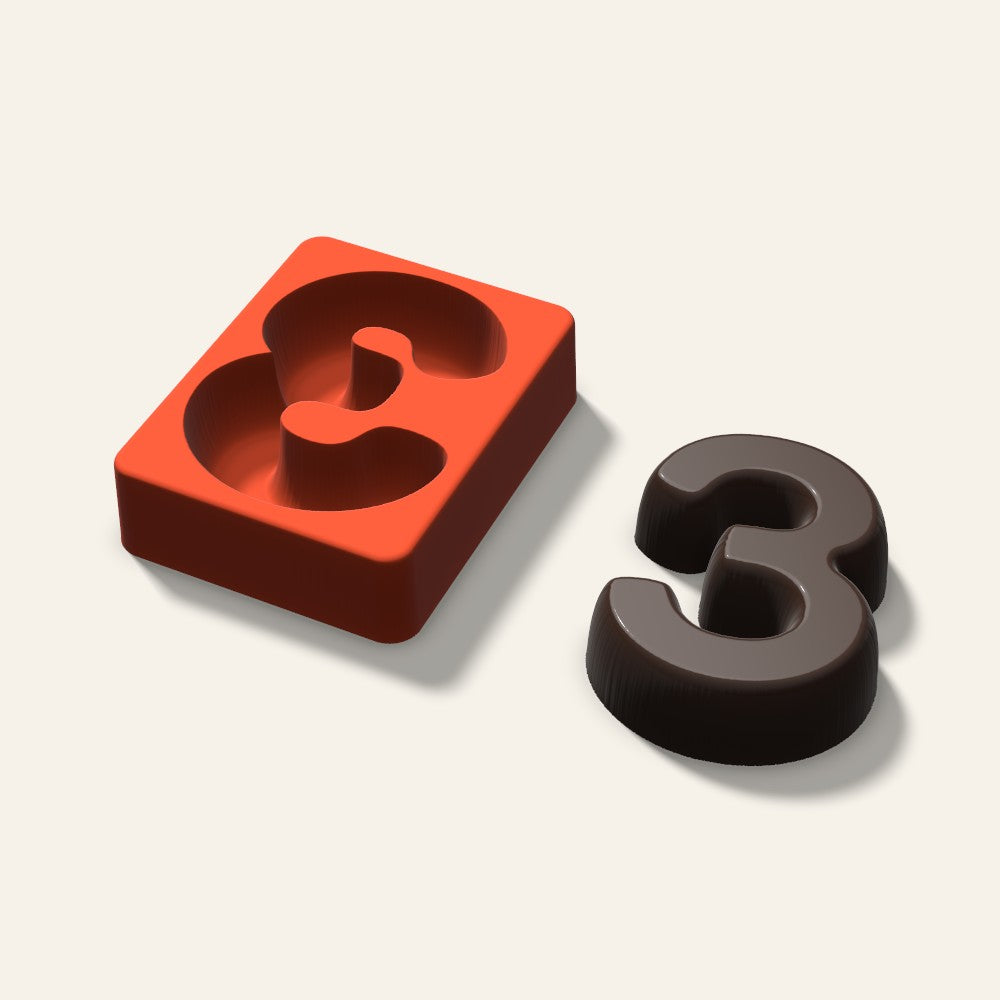 Number 3 Mold, 4 Inch, 3D render