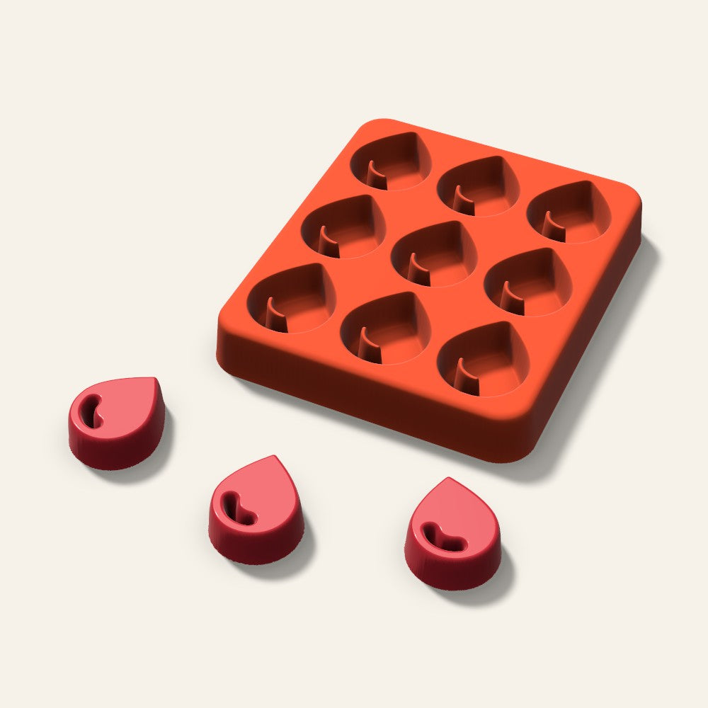 Water Drop Candy Mold, 1 Inch, 9 Cavity, 3D render