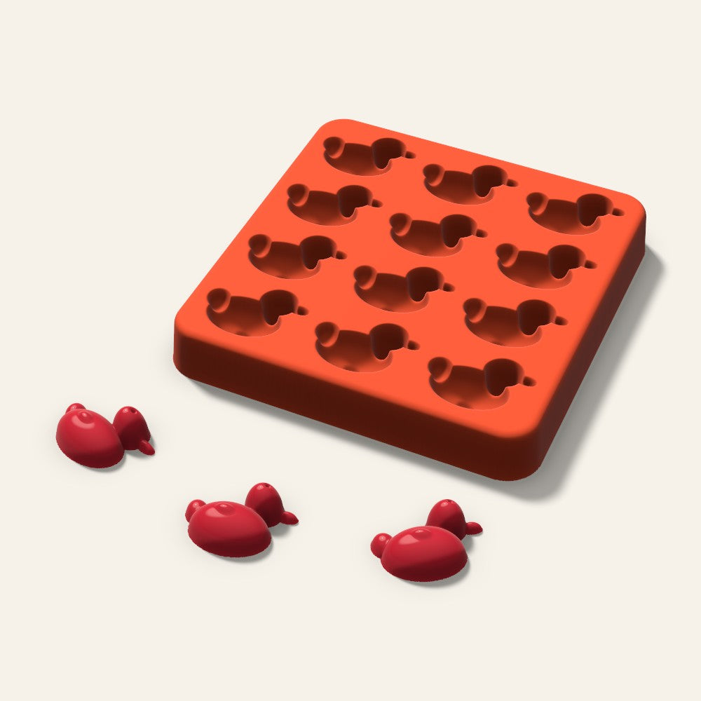 Duck Candy Mold, 1 Inch, 12 Cavity, 3D render