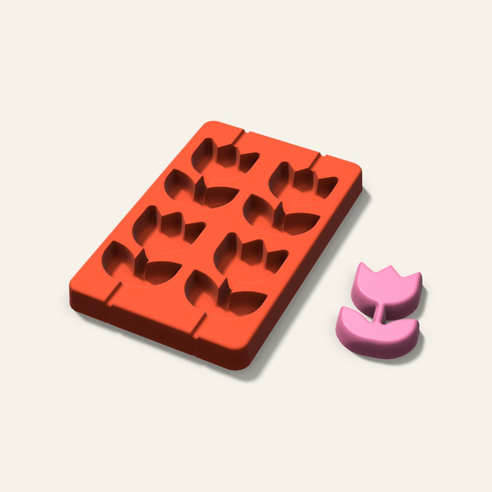 Rose Lollipop Mold, 2.5 Inch, 4 Cavity, 3D render