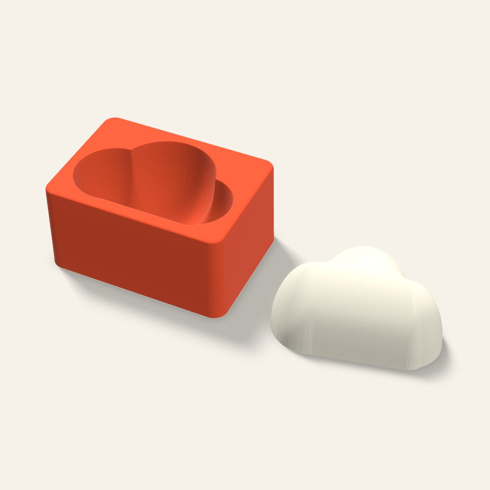 Cloud Candle Mold, 4 x 2 Inch, 3D render