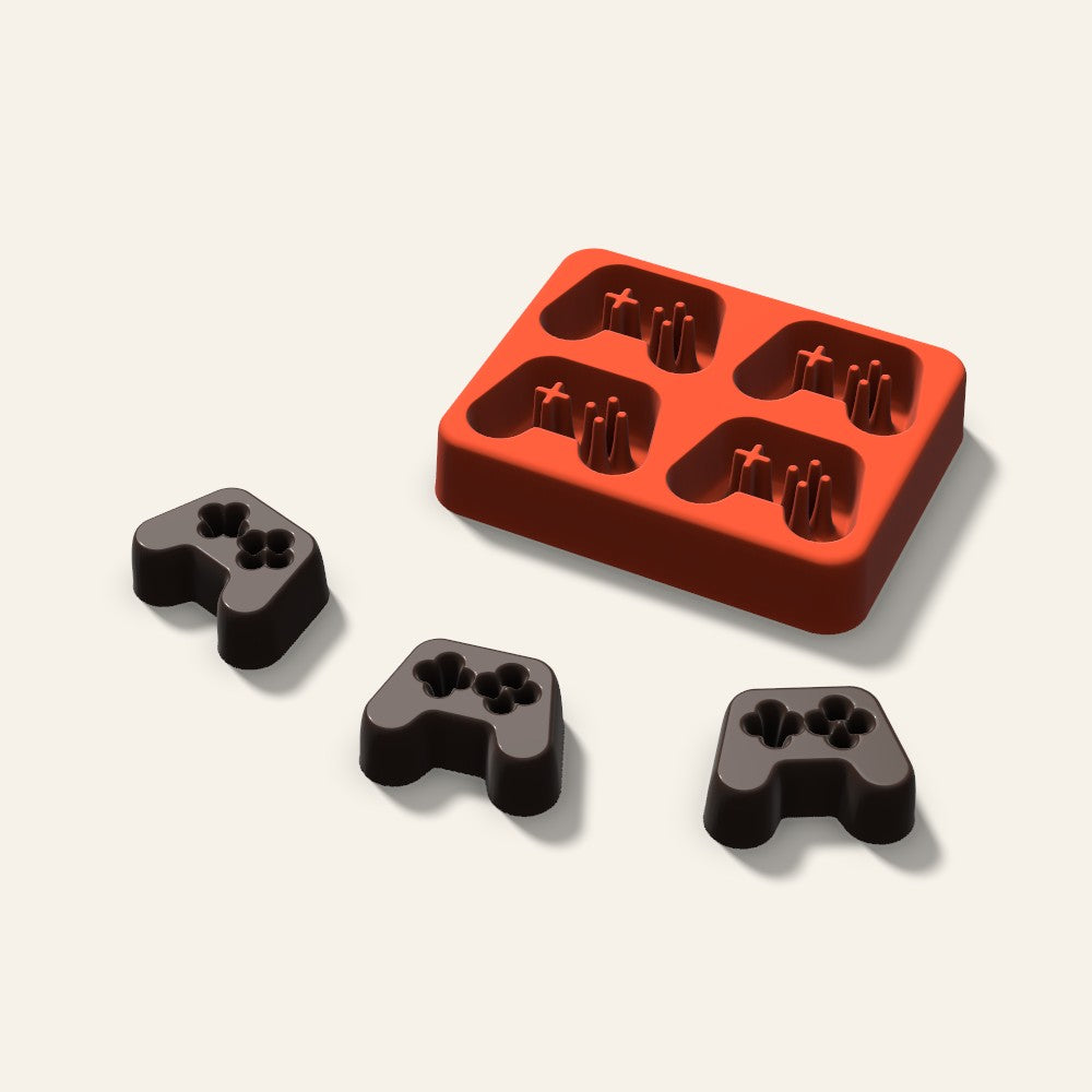 Game Controller Chocolate Mold, 1.5 Inch, 4 Cavity, 3D render