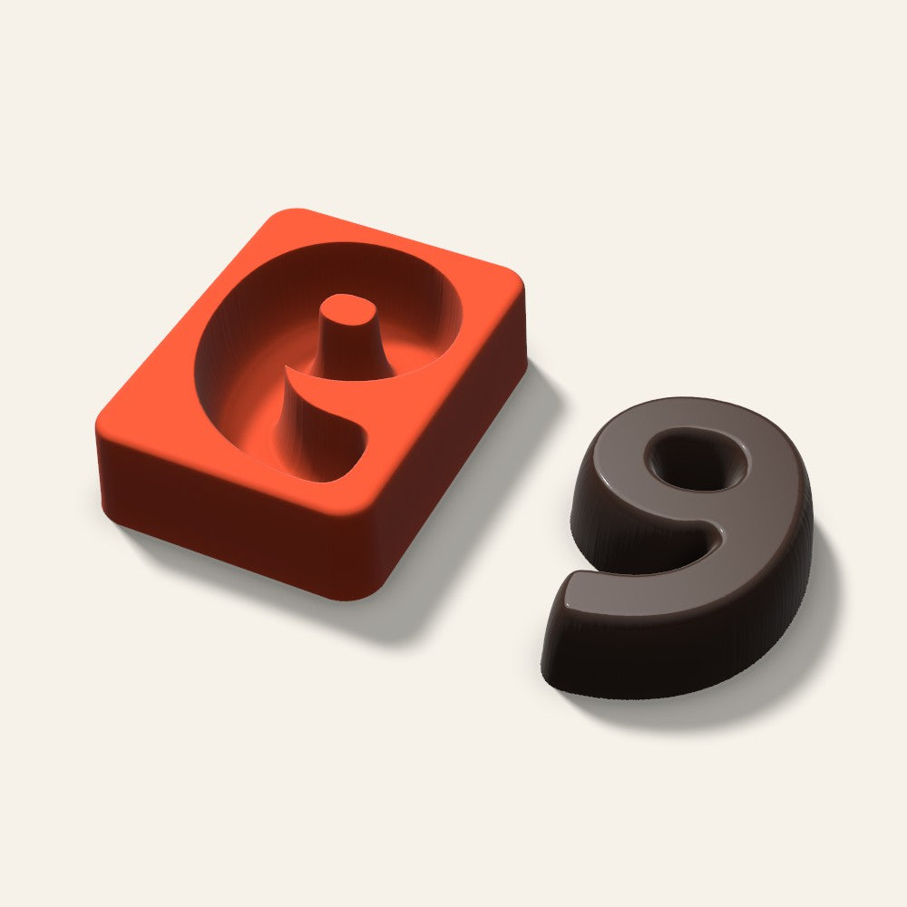 Number 9 Mold, 3 Inch, 3D render