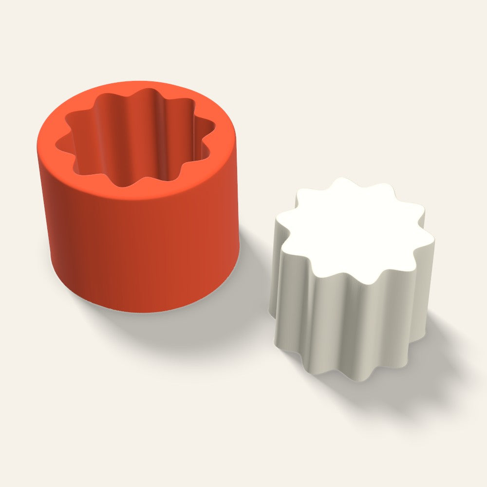 Fluted Pillar Candle Mold, 2.5 x 2 Inch, 3D render