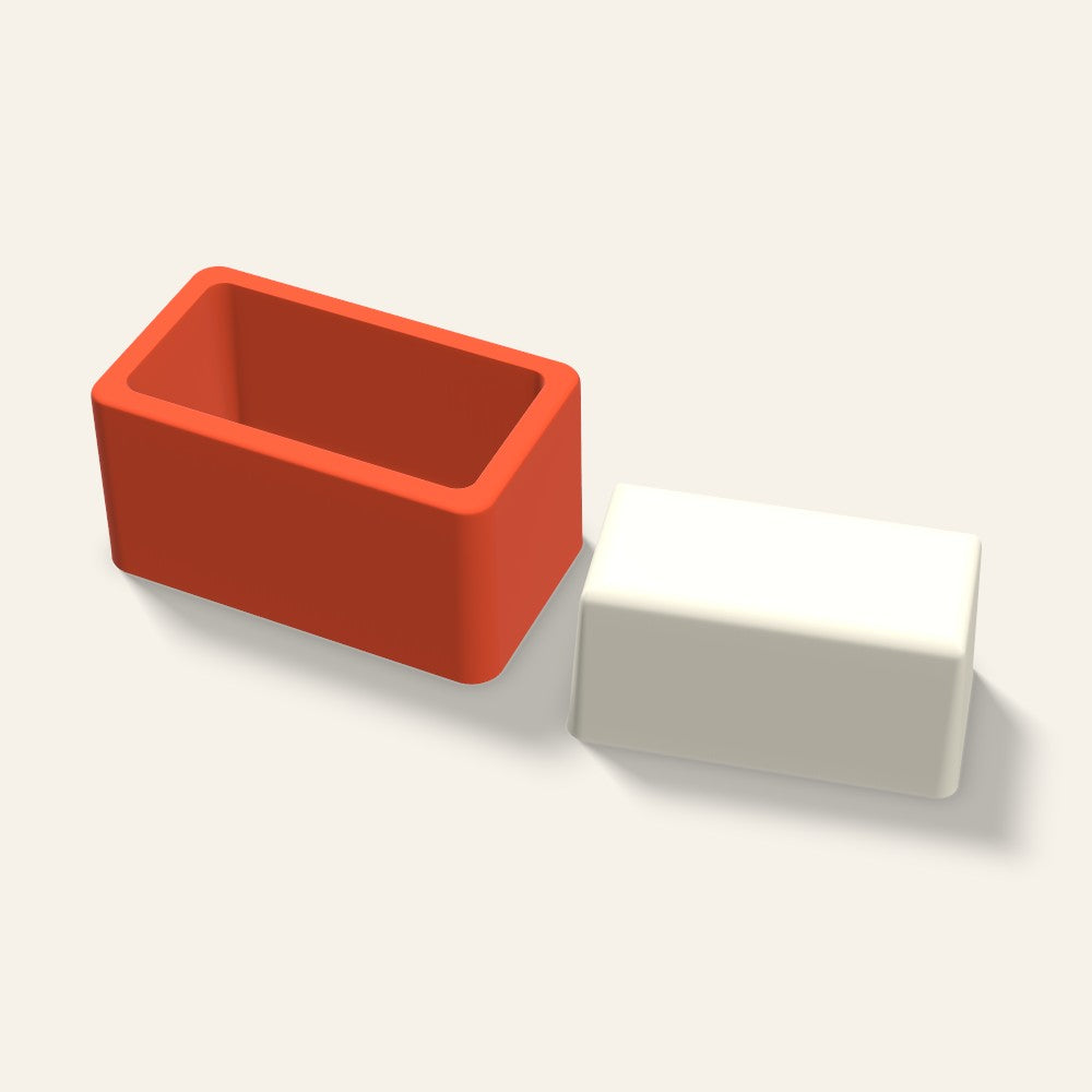 Rectangle Candle Mold, 4 x 2 Inch, 3D render