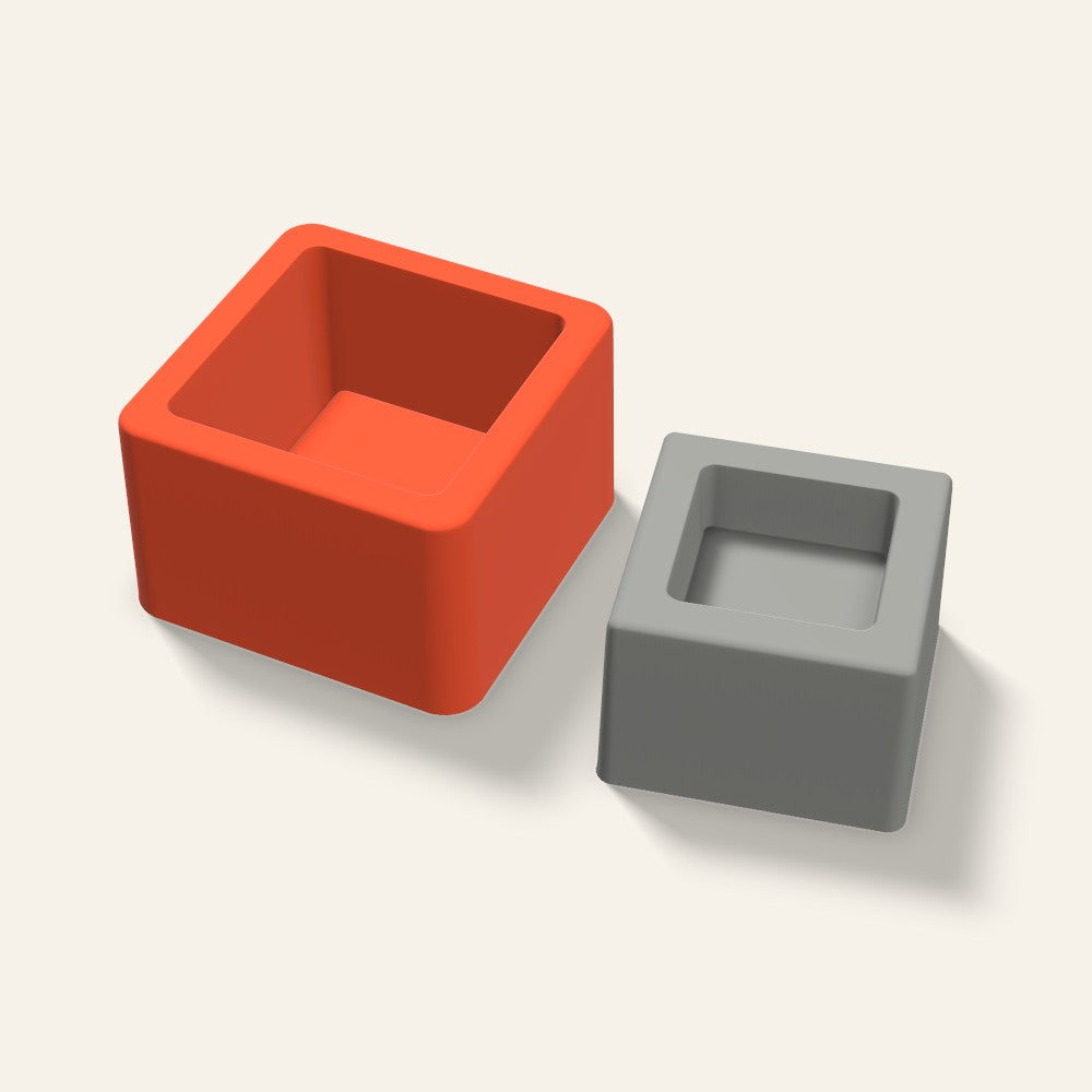 Cube Tealight Holder Mold, 2.5 Inch, 3D render