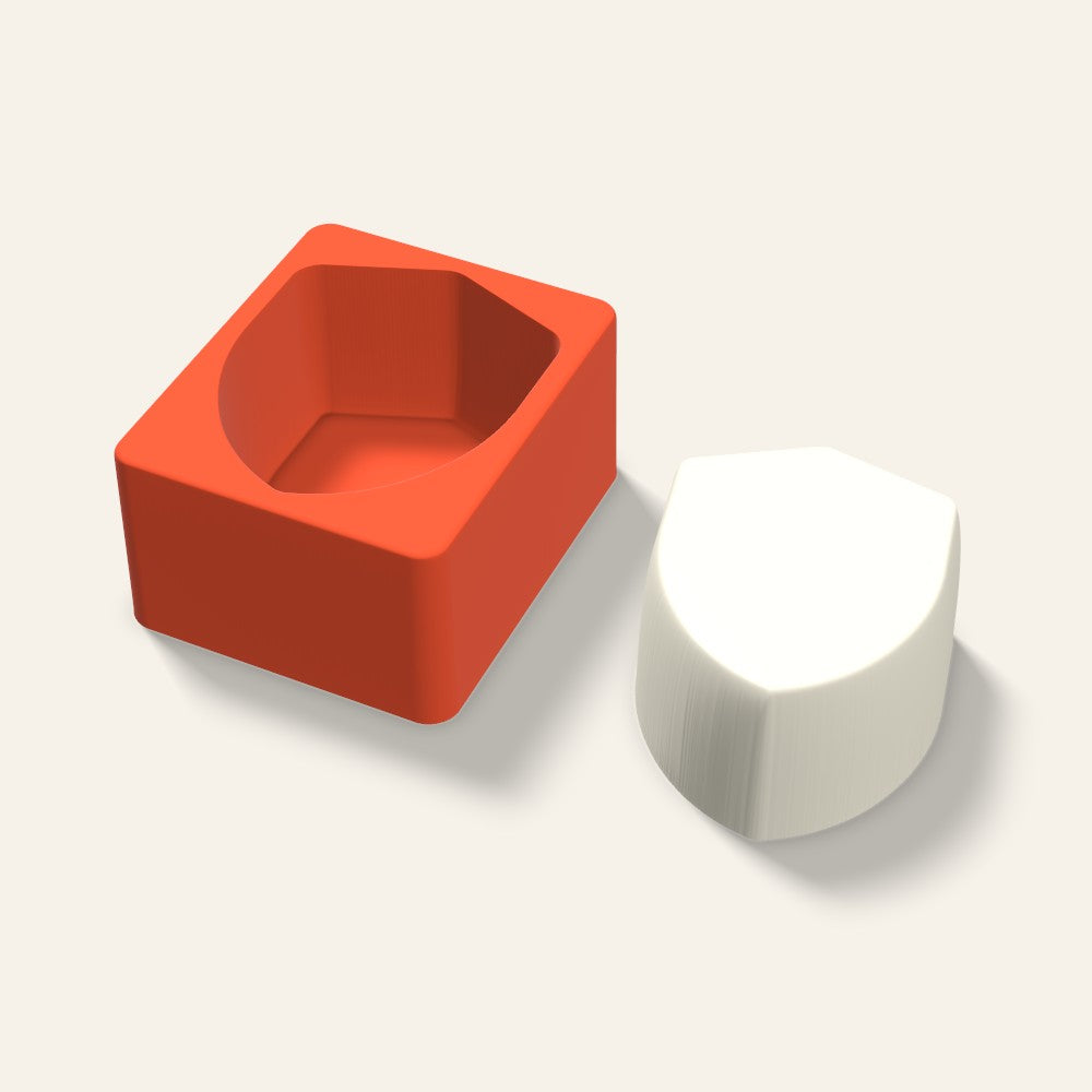 Shield Candle Mold, 4 x 2 Inch, 3D render