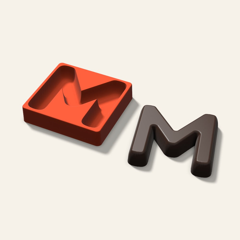 Letter M Mold, 6 Inch, 3D render