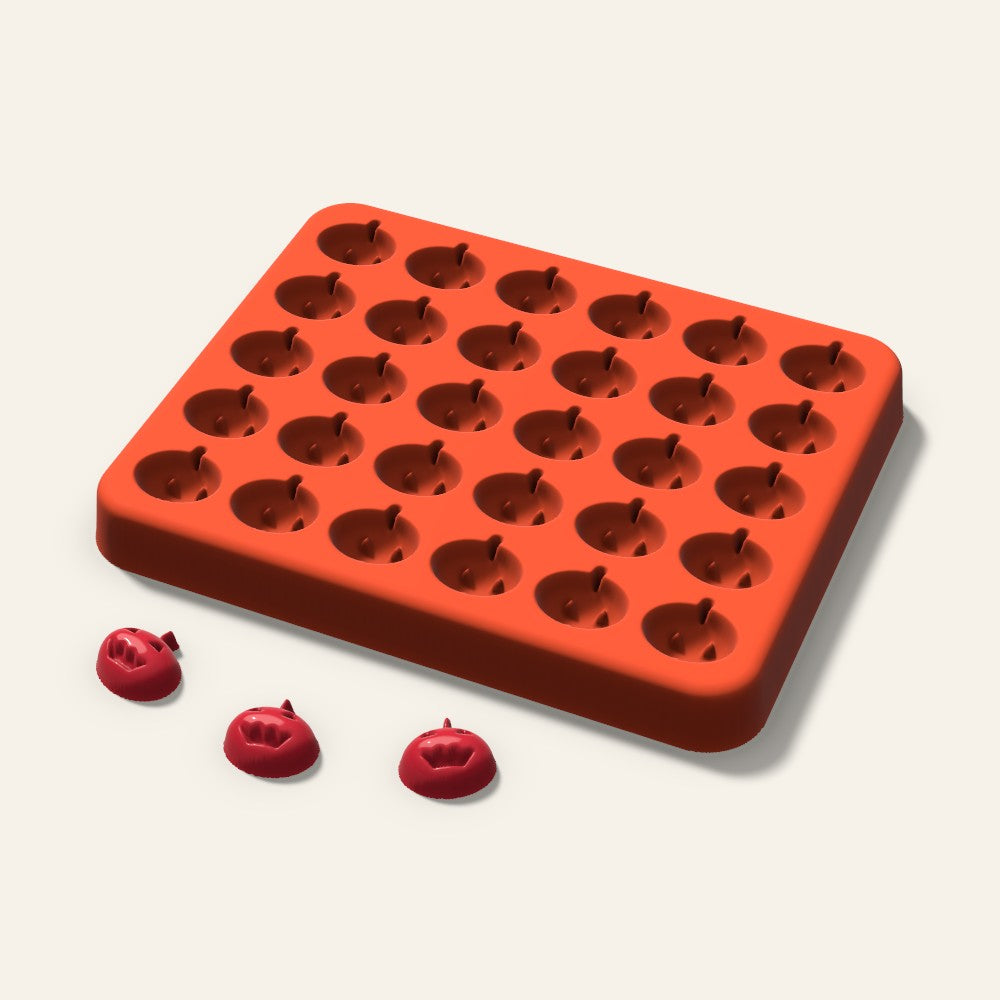 Jack-o'-Lantern Gummy Mold, 0.5 Inch, 30 Cavity, 3D render