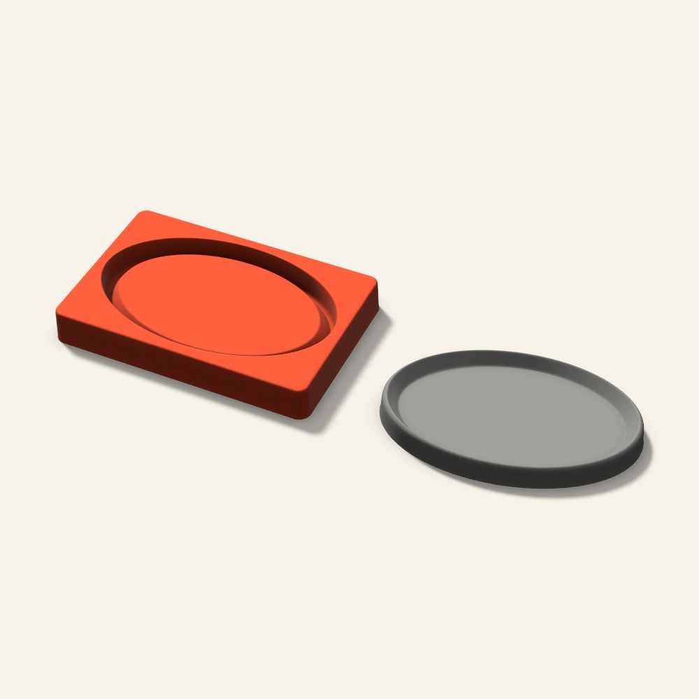 Oval Trinket Tray Mold, 7 Inch, 3D render