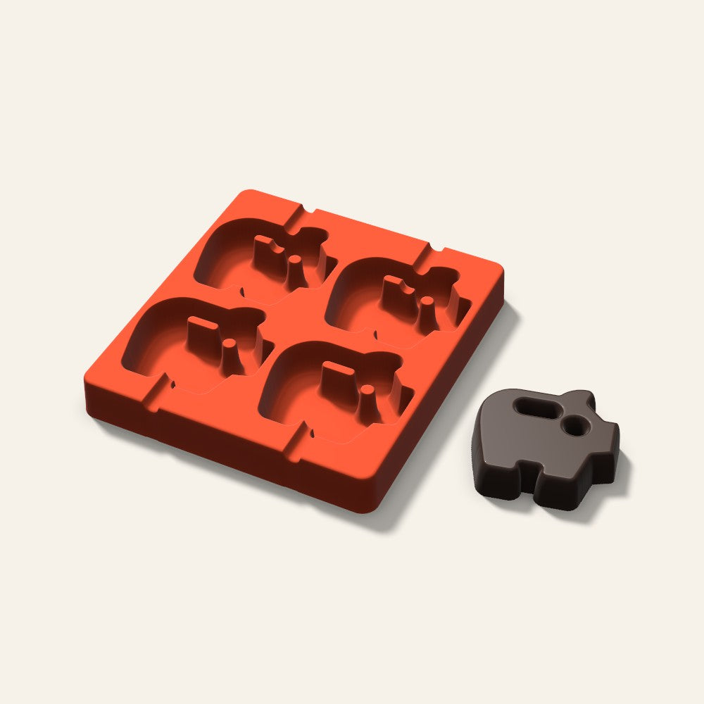Piggy Bank Cakesicle Mold, 3 Inch, 4 Cavity, 3D render