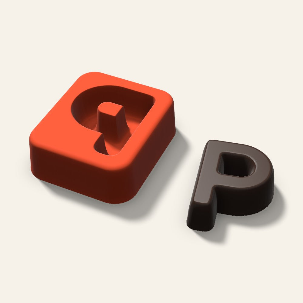 Letter P Mold, 1.5 Inch, 3D render