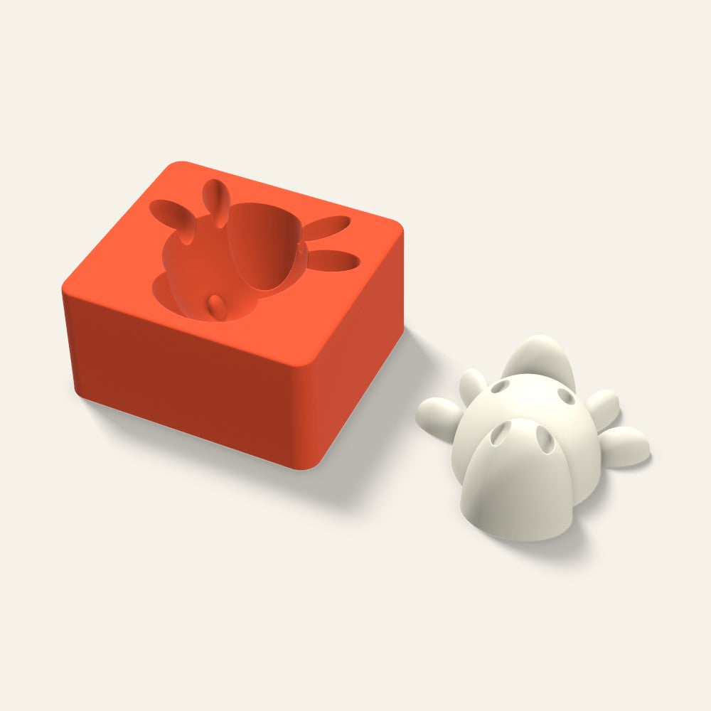 Cow Candle Mold, 4 x 2 Inch, 3D render