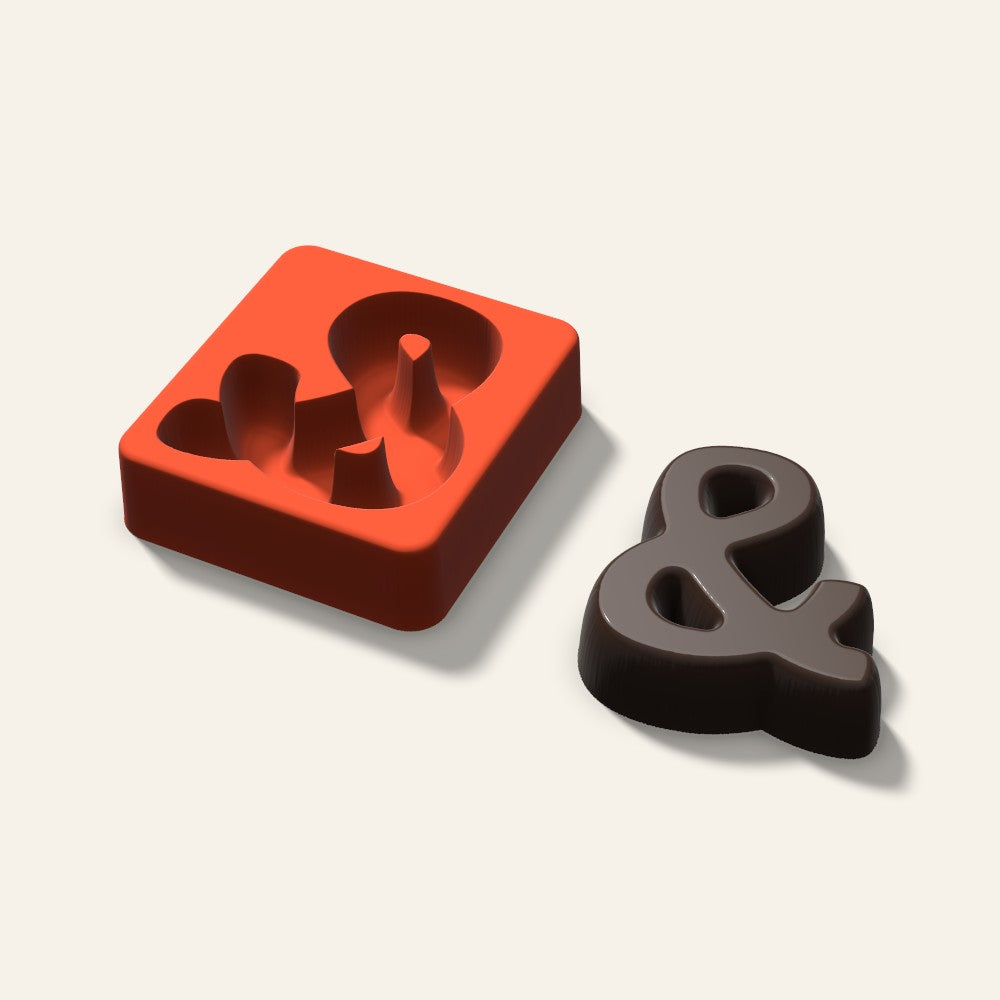 Ampersand Mold, 3 Inch, 3D render