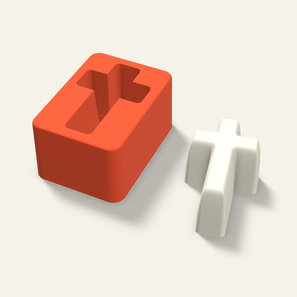 Cross Candle Mold, 3 x 1.5 Inch, 3D render