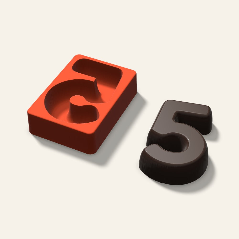 Number 5 Mold, 5 Inch, 3D render
