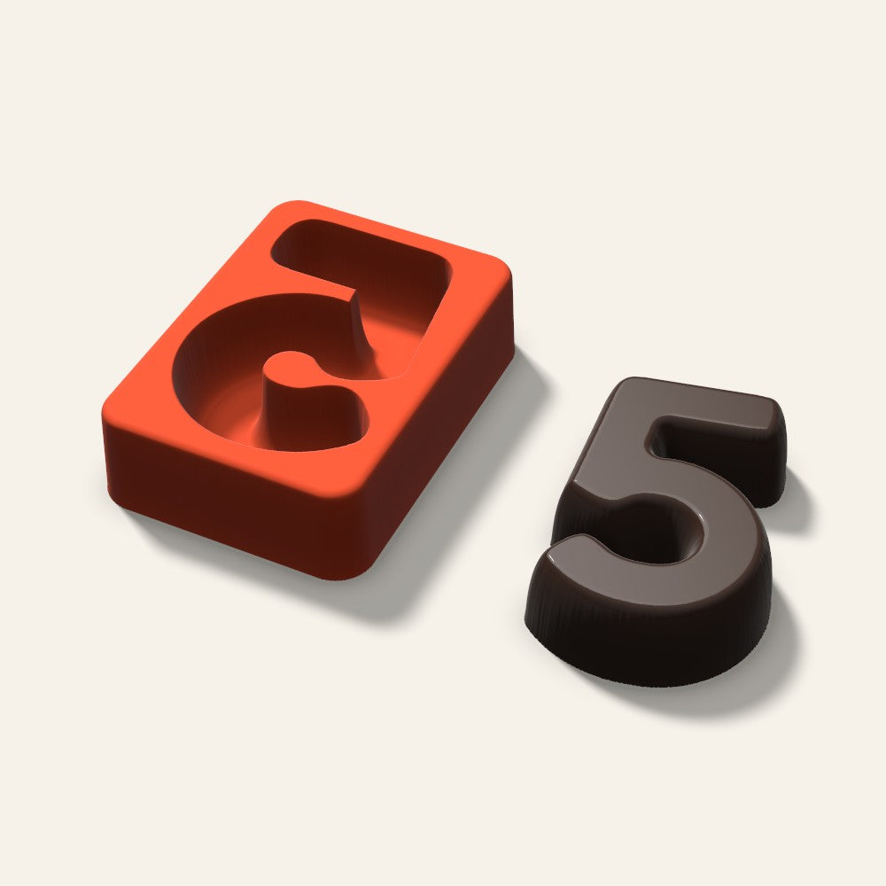 Number 5 Mold, 3 Inch, 3D render