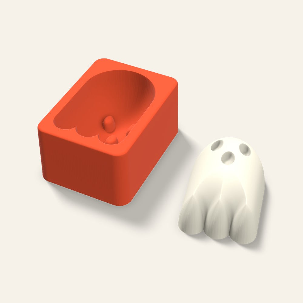 Ghost Candle Mold, 3 x 1.5 Inch, 3D render
