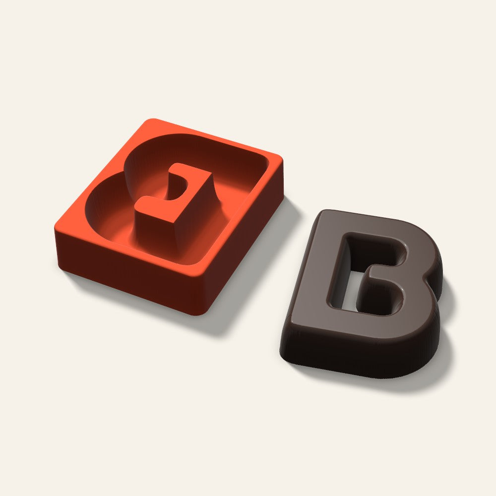 Letter B Mold, 5 Inch, 3D render