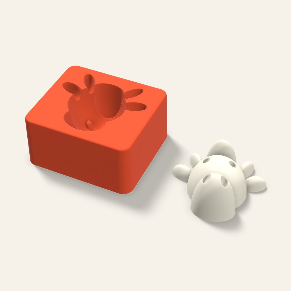 Cow Candle Mold, 3 x 1.5 Inch, 3D render