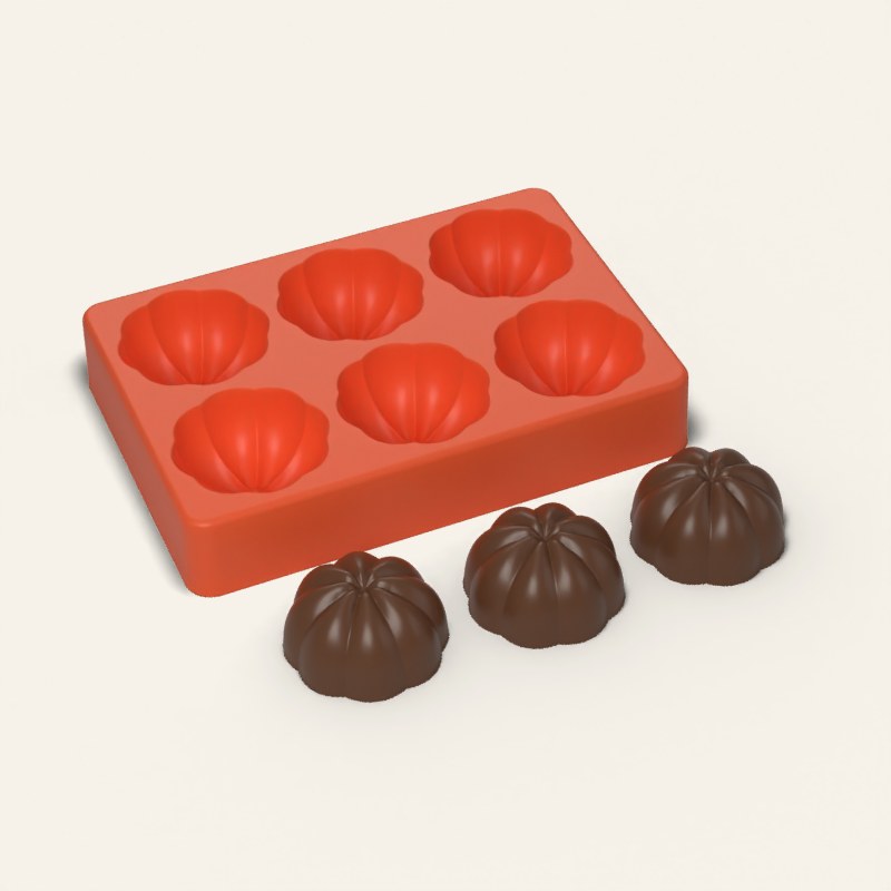 3D Pumpkin Mold, 6 Cavity