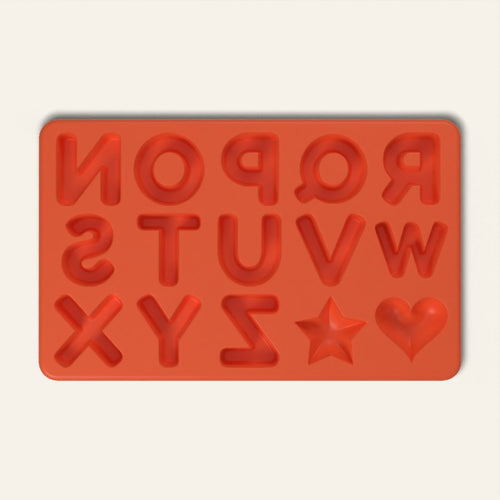 Alphabet Chocolate Mold N to Z, 13 Cavity, top view
