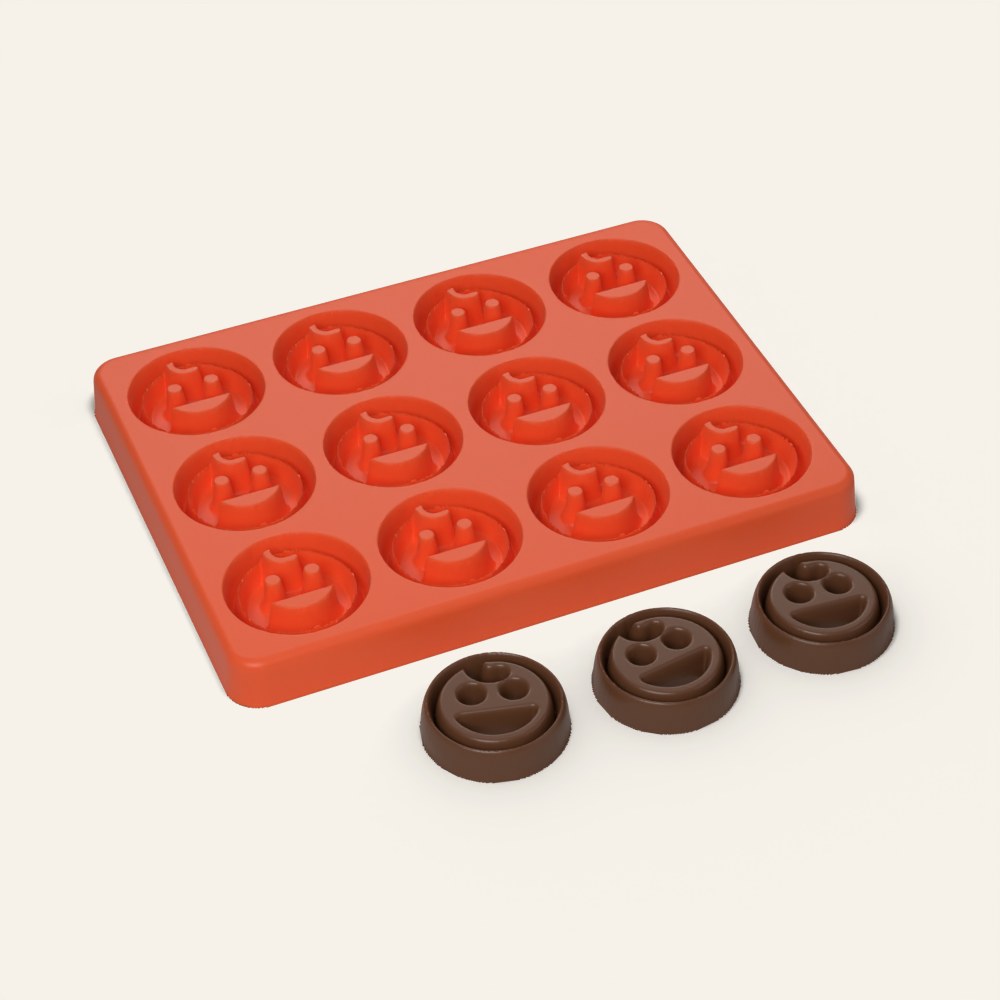 Baby Face Mold, 12 Cavity, 3D render