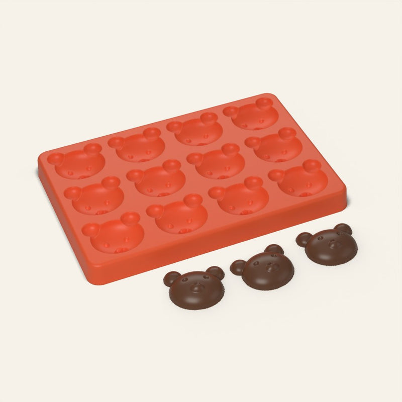 Bear Face Mold, 12 Cavity