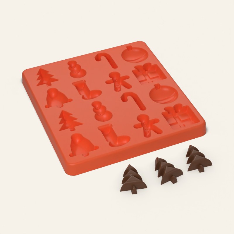 Christmas Mix Candy Mold, 16 Cavity