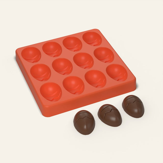 Decorated Egg Mold, 12 Cavity, 3D render
