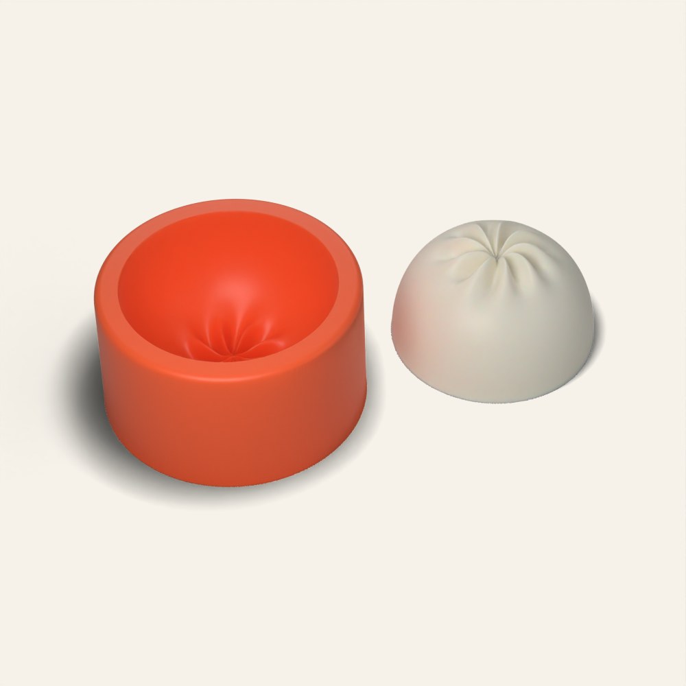 Dumpling Candle Mold, 3D render