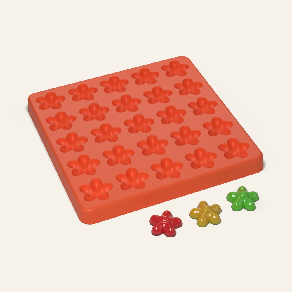 Flower Candy Mold, 25 Cavity, 3D render