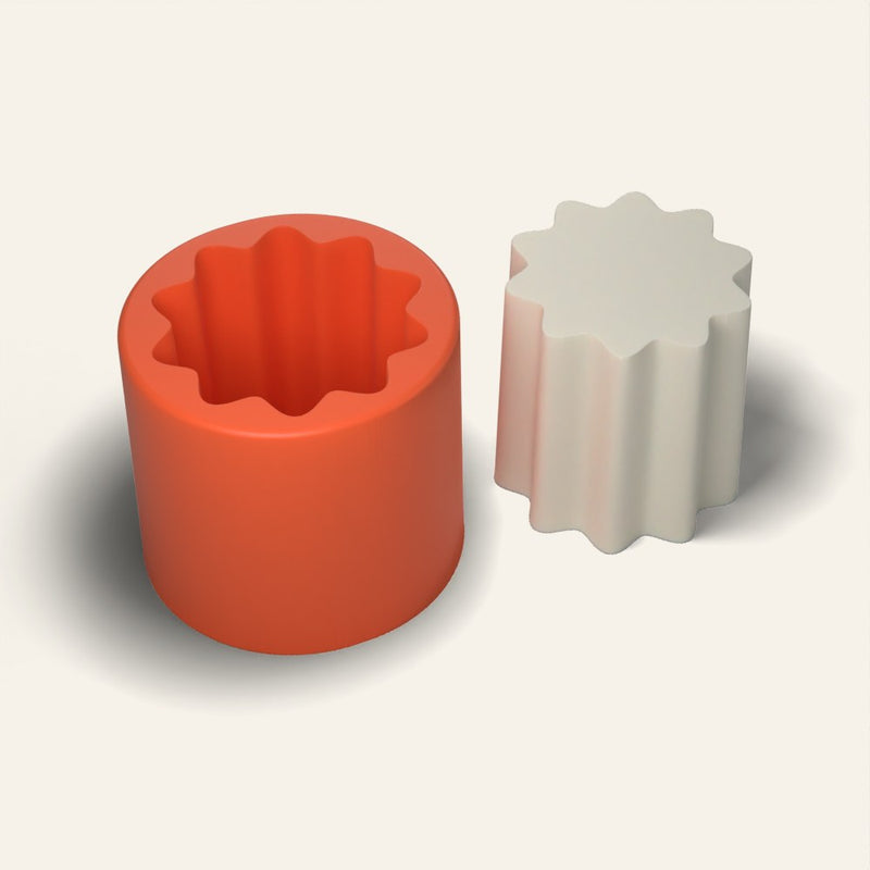 Fluted Pillar Candle Mold, 3 x 3 Inch