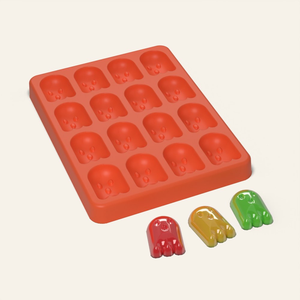Ghost Candy Mold, 16 Cavity, 3D render