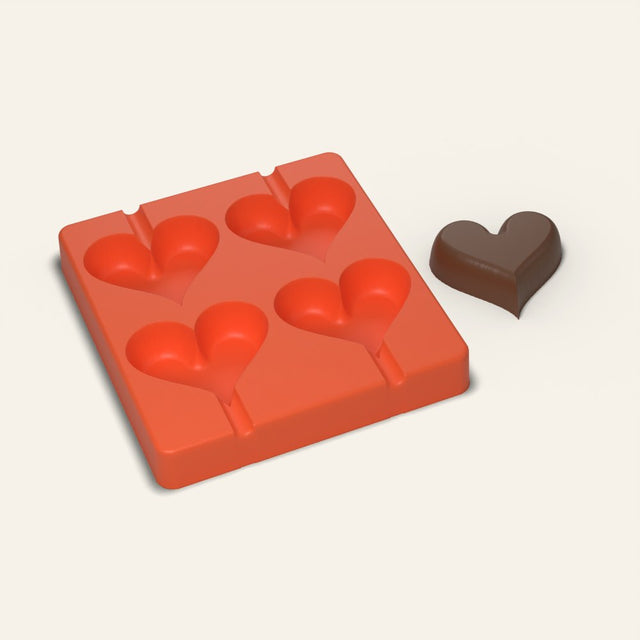 Heart Cakesicle Mold, 4 Cavity, 3D render