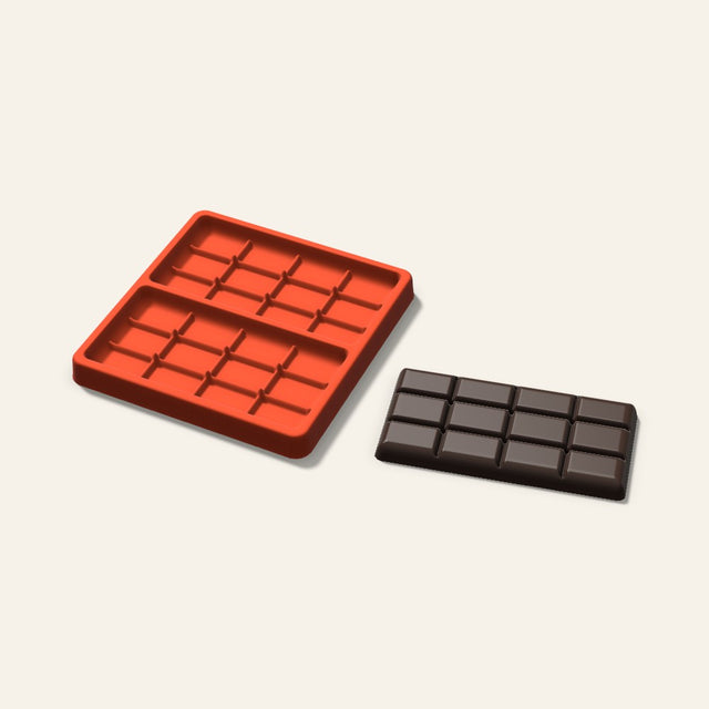 Break-Apart Chocolate Bar Mold, 5 Inch, 2 Cavity, 3D render