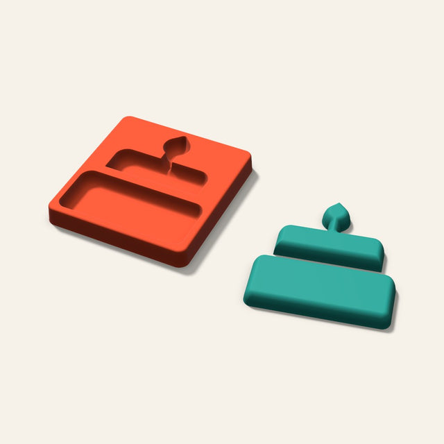Birthday Cake Freshie Mold, 5 Inch, 3D render