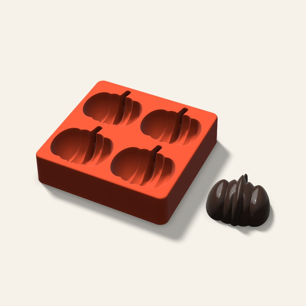 Pumpkin Mini Cake Mold, 2.5 Inch, 4 Cavity, 3D render