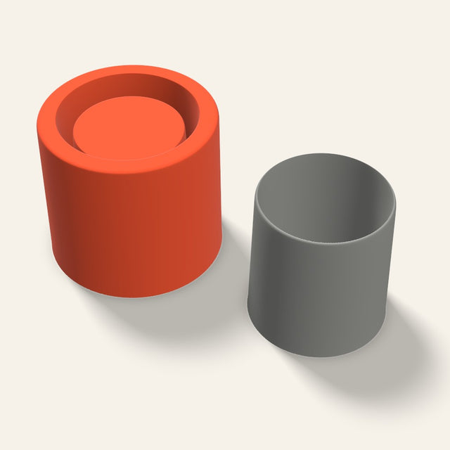 Concrete Candle Vessel Mold, 2.5 Inch, 3D render