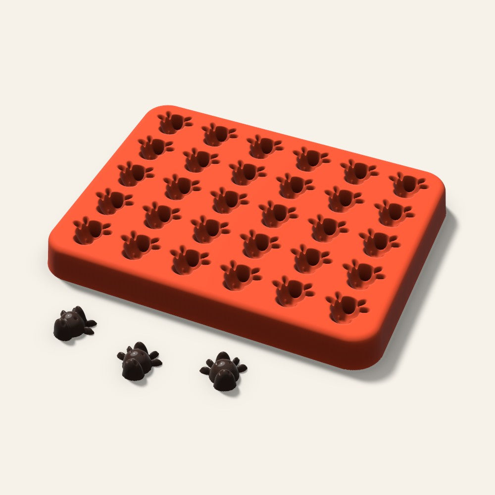 Cow Gummy Mold, 0.5 Inch, 30 Cavity, 3D render