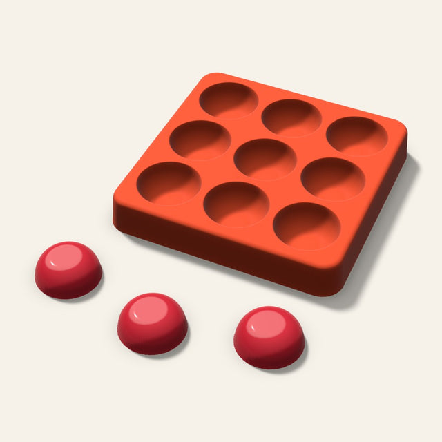 Macaron Candy Mold, 1 Inch, 9 Cavity, 3D render
