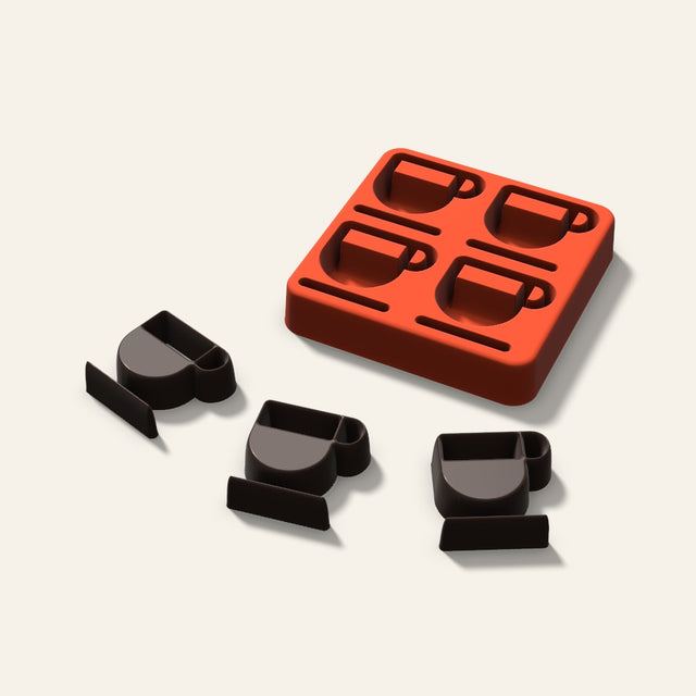 Coffee Cup Chocolate Mold, 1.5 Inch, 4 Cavity, 3D render