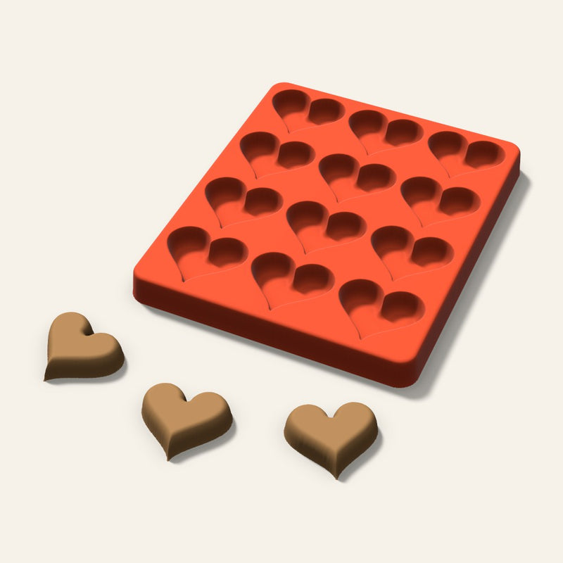 Heart Pet Treat Mold, 1.5 Inch, 12 Cavity