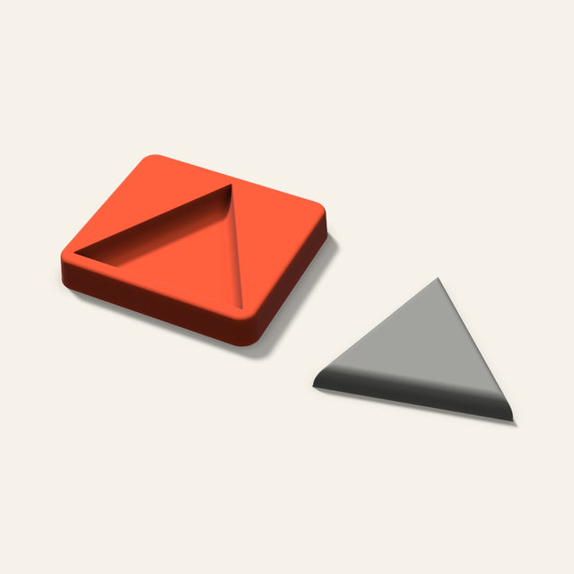 Triangle Plaster Ornament Mold, 3.5 Inch, 3D render